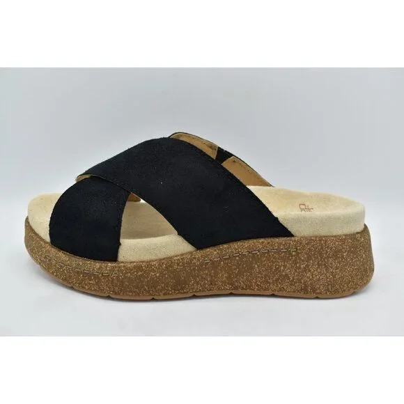 Dansko Womens Size EU 38 Bridget Black Burnished Suede Comfort Slides Sandals - Picture 7 of 14